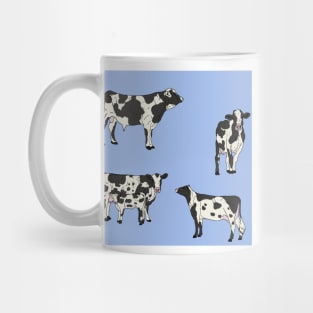 Holstein Cows Pattern Blue Mug